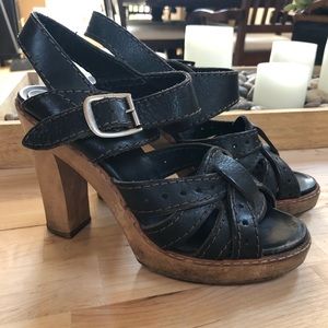 COPY - Chloe Heeled Clogs Black Worn